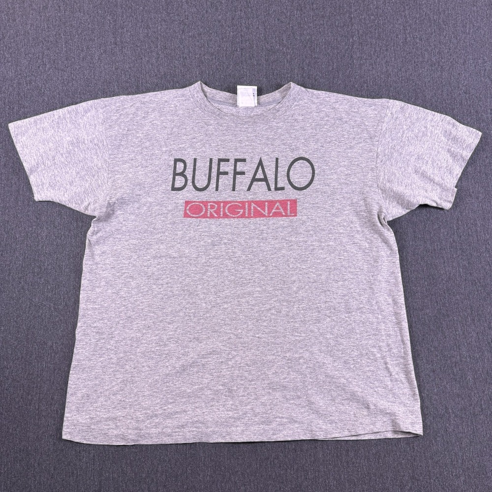 Buffalo Original Creation Graphic Crew Neck T-Shirt Mens XL Gray Cotton
